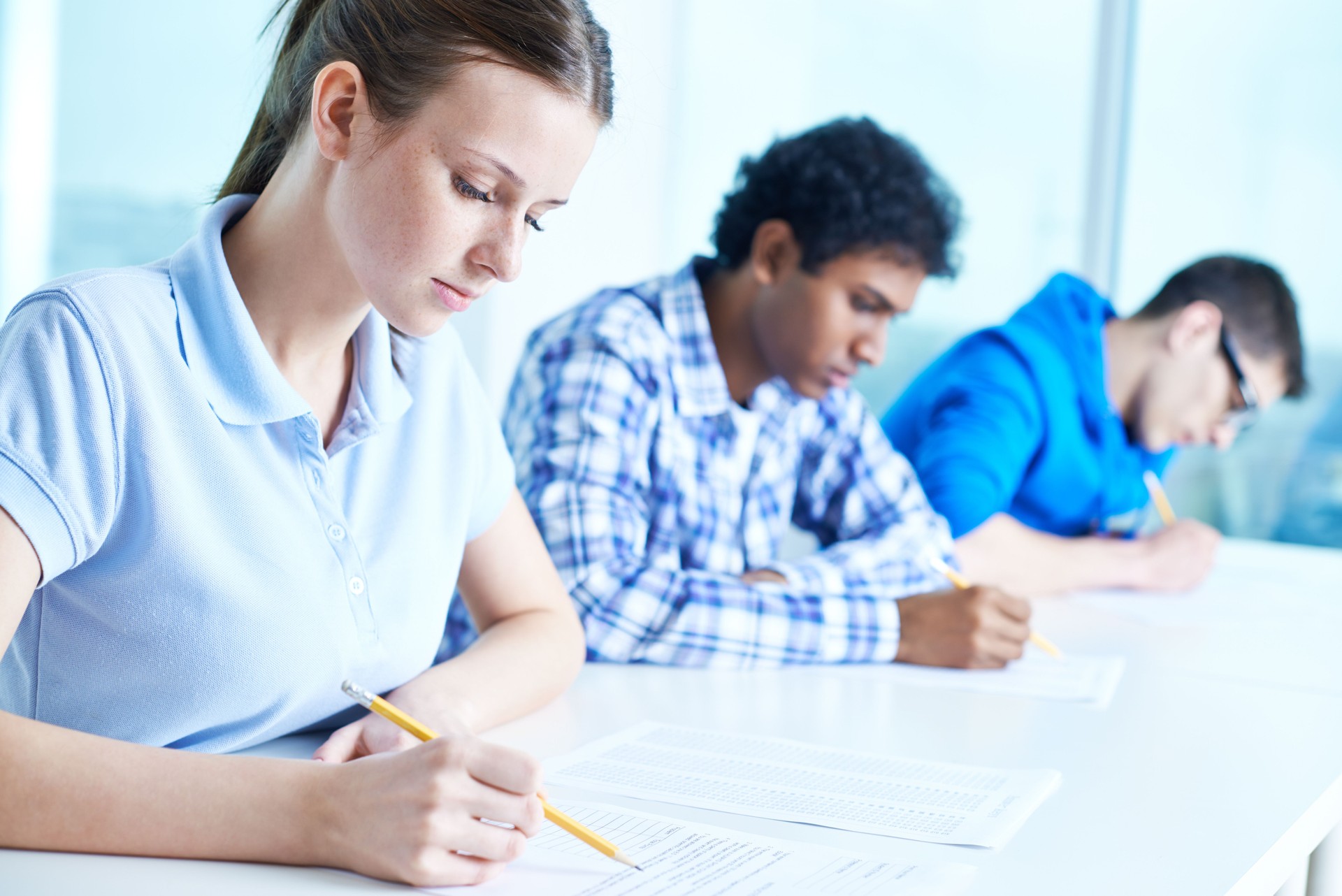 Students taking a test